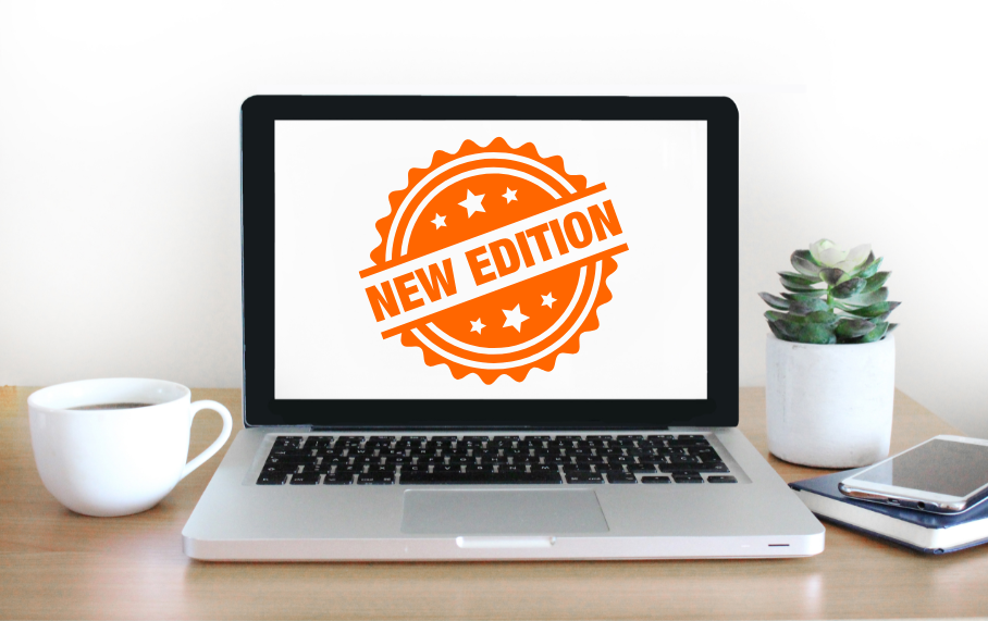 Laptop with screen that says "New Edition"