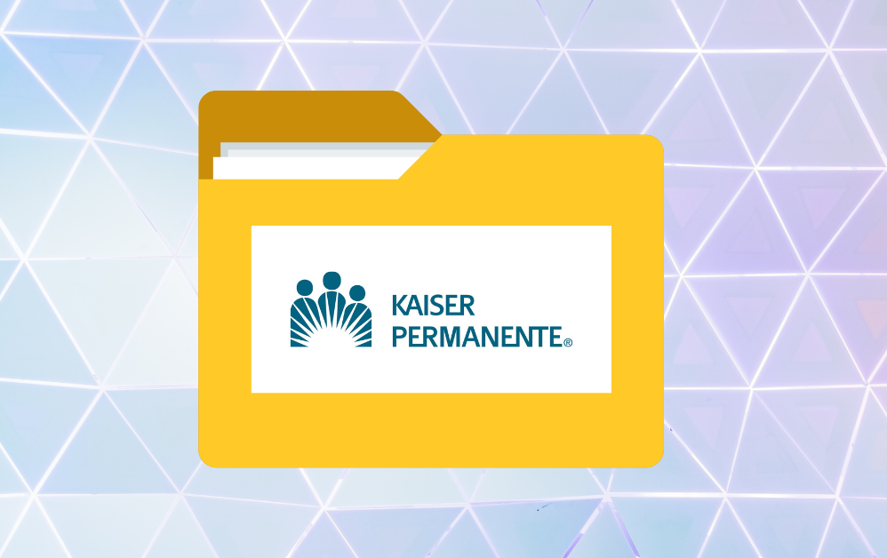 Kaiser Permanente logo on manila folder