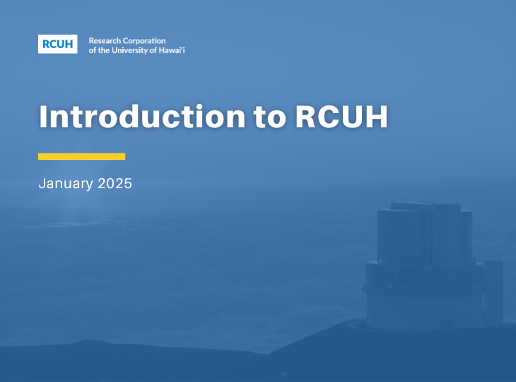 Introduction to RCUH cover slide - January 2025